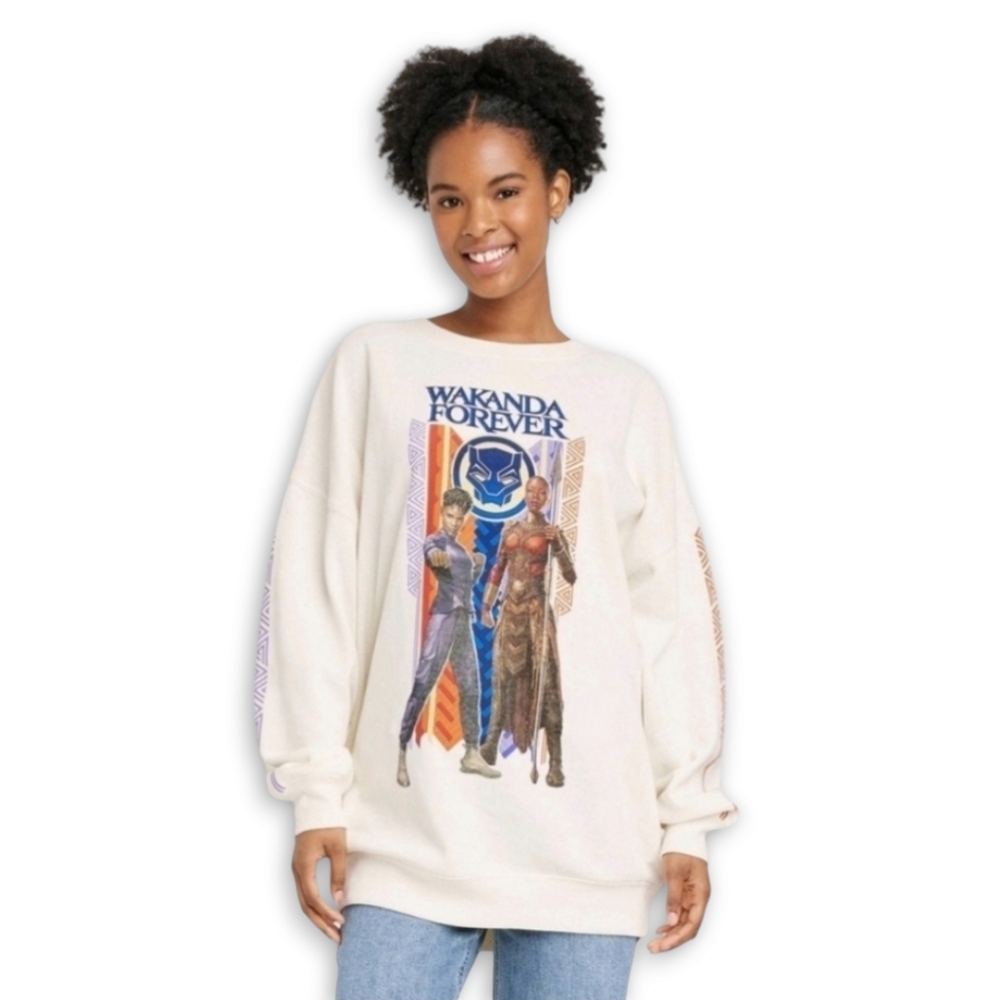Women's Oversized Marvel Black Panther Wakanda Forever Sweats